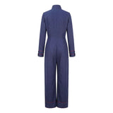 Zip-Up Wide Leg Pant Suit