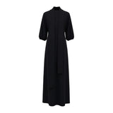 Maxi Dress with High Neck in Gold