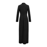 Feather Trim Turtleneck Cape Maxi Dress