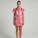 Linen Floral Cocktail Dress