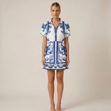 Linen Floral Cocktail Dress