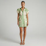 Linen Floral Cocktail Dress