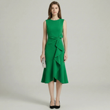 Ruffled Hem Sleeveless Midi Dress