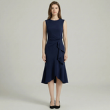 Ruffled Hem Sleeveless Midi Dress