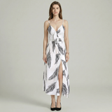 Maxi Dress with Spaghetti Straps Boho Print