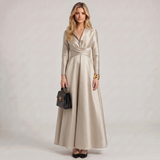 Long Sleeve Ball Gown Maxi Dress