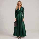 Long Sleeve Ball Gown Maxi Dress