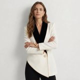 Asymmetric Contrast Lapel Blazer