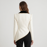 Asymmetric Contrast Lapel Blazer